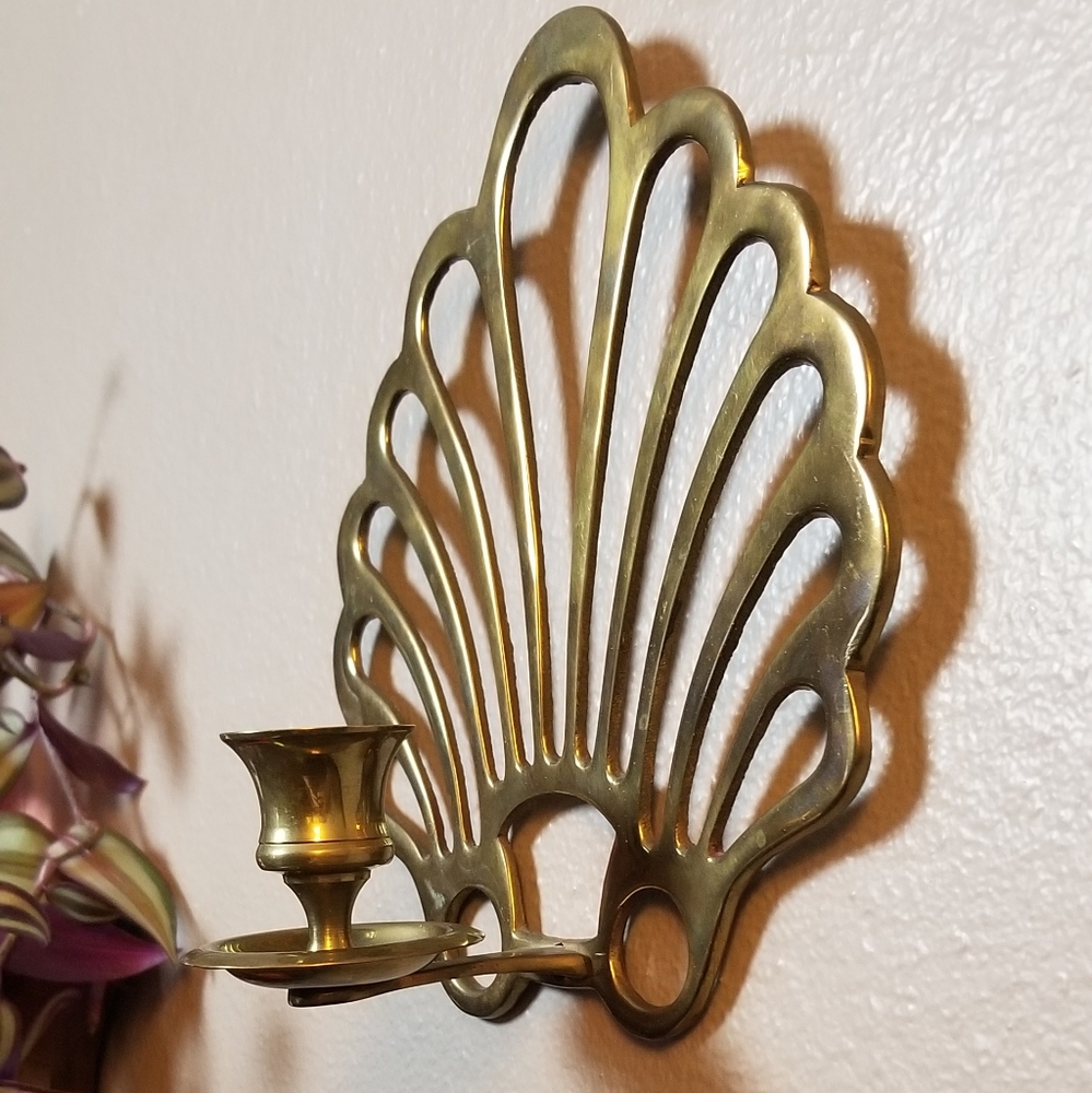 Brass candle sconce